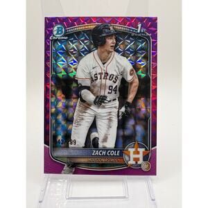 2025 Bowman Chrome Zach Cole Fuchsia Geometric Refractor 43/299 SP Astros